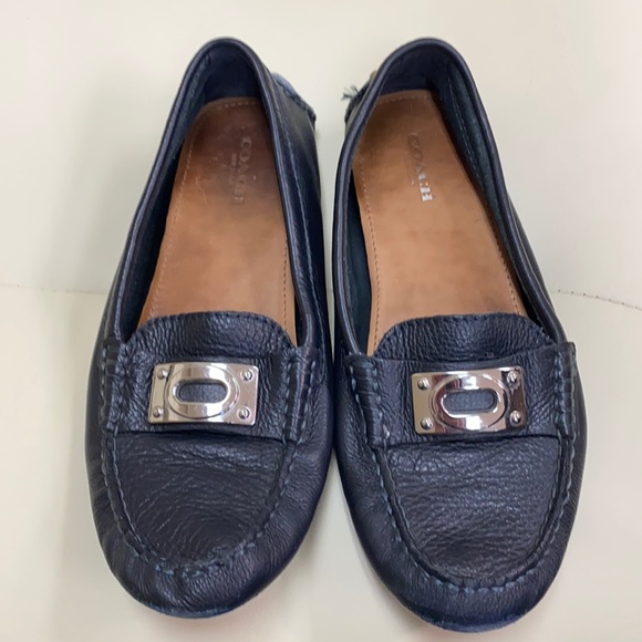 Coach Navy Driving Loafers, Sz 7.5 - Picture 1 of 7